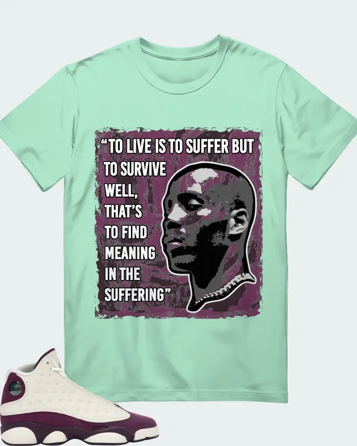 Jordan 13 Retro Sneaker Matching Mint T-Shirt - DMX Suffer Quote