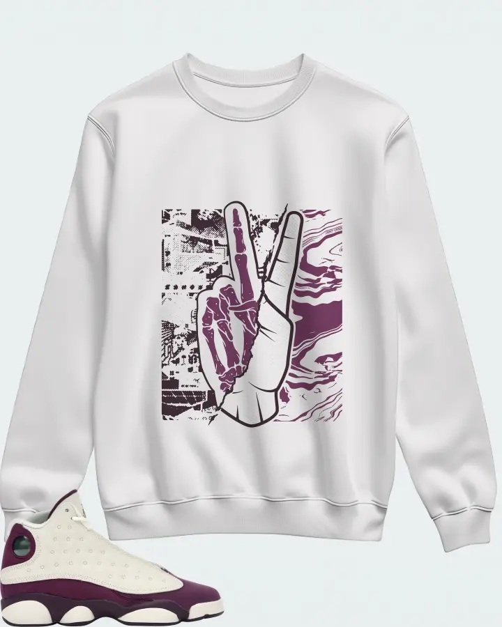 Jordan 13 Retro Sneaker Matching White Sweatshirt - Peace of mind