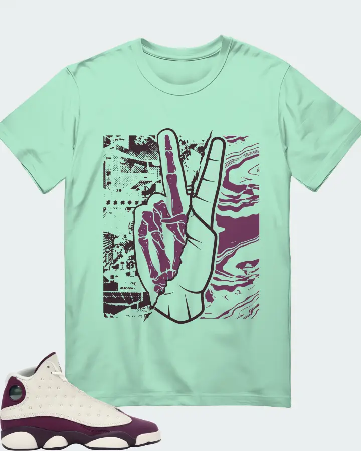 Jordan 13 Retro Sneaker Matching Mint T-Shirt - Peace of mind