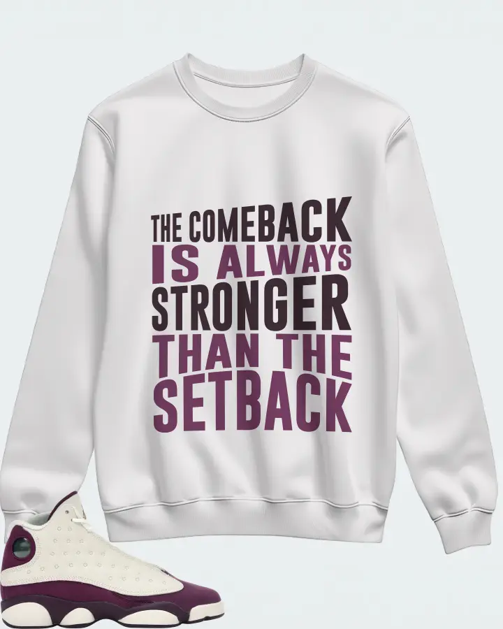 Jordan 13 Retro Sneaker Matching White Sweatshirt - The Comeback