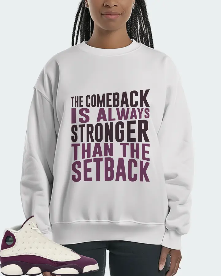 Jordan 13 Retro Sneaker Matching White Sweatshirt (The Comeback) - View 3