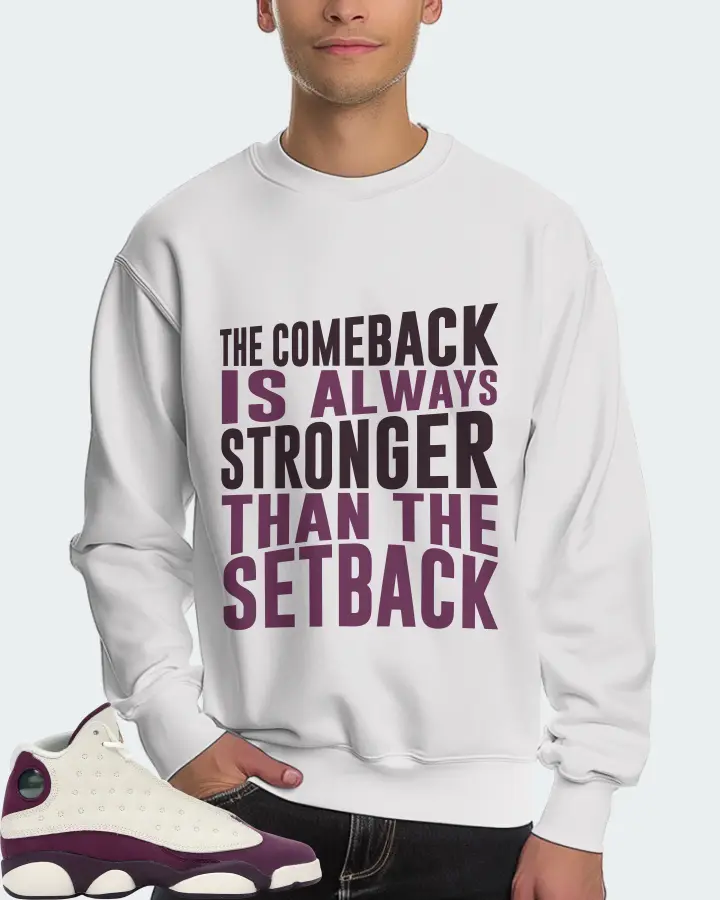 Jordan 13 Retro Sneaker Matching White Sweatshirt (The Comeback) - View 4