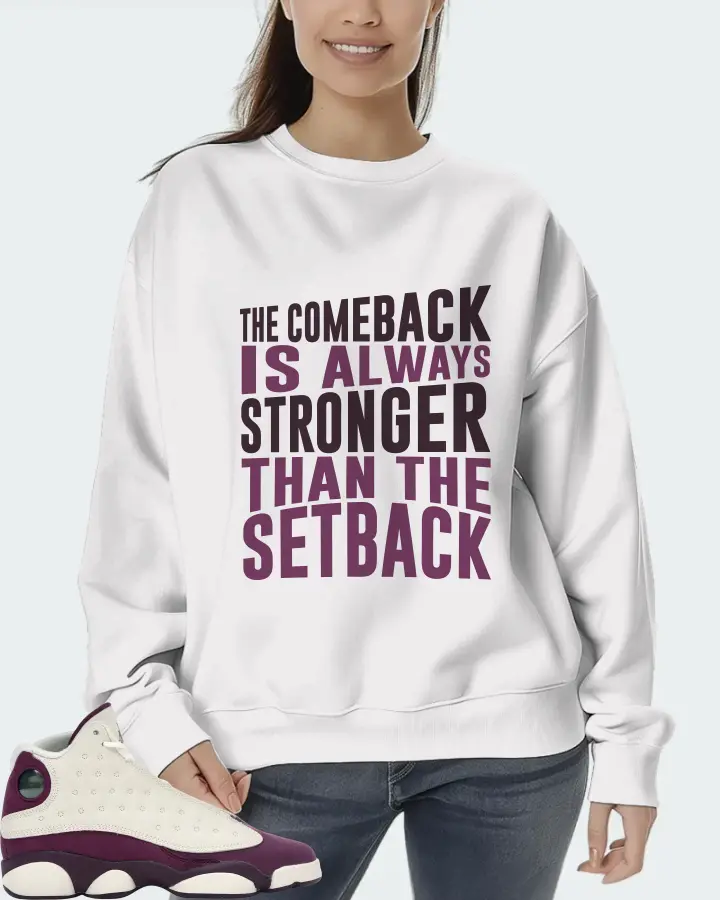 Jordan 13 Retro Sneaker Matching White Sweatshirt (The Comeback) - View 5