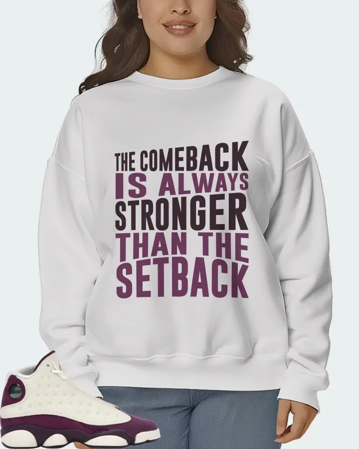 Jordan 13 Retro Sneaker Matching White Sweatshirt (The Comeback) - View 7