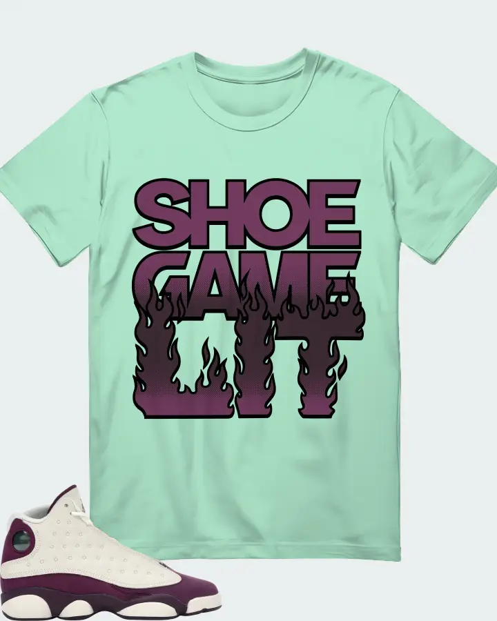 Jordan 13 Retro Sneaker Matching Mint T-Shirt - Shoe Game Lit Refreshed