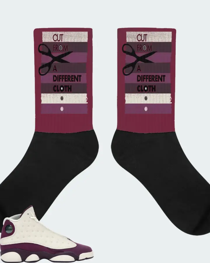 Jordan 13 Retro Sneaker Matching Maroon Socks - Cut From a Different Cloth