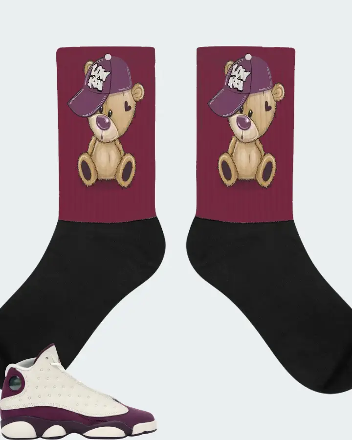 Jordan 13 Retro Sneaker Matching Maroon Socks - LOW KEY BEAR