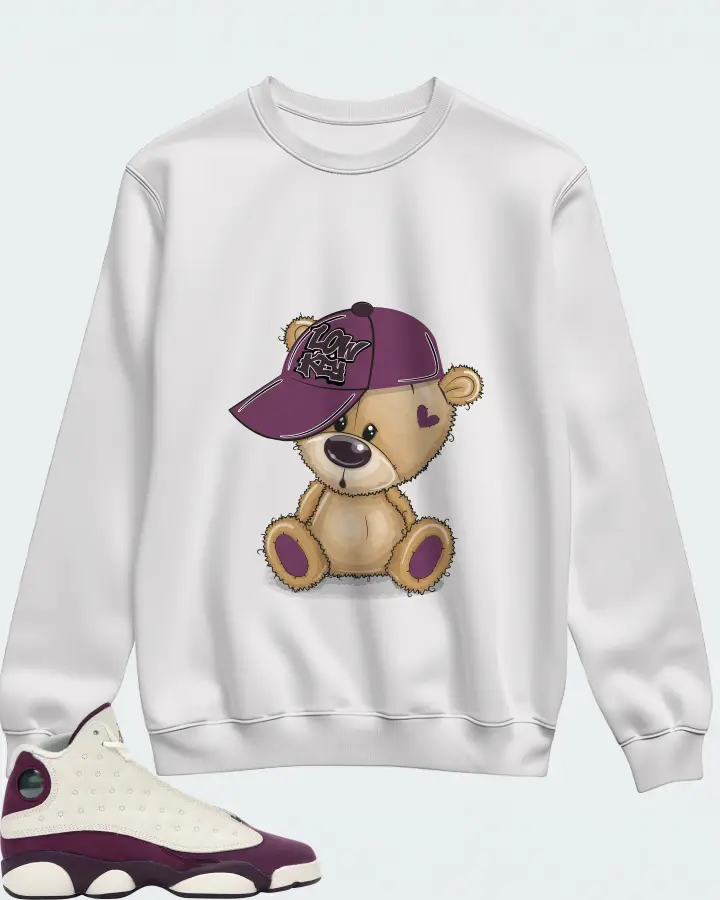 Jordan 13 Retro Sneaker Matching White Sweatshirt - LOW KEY BEAR