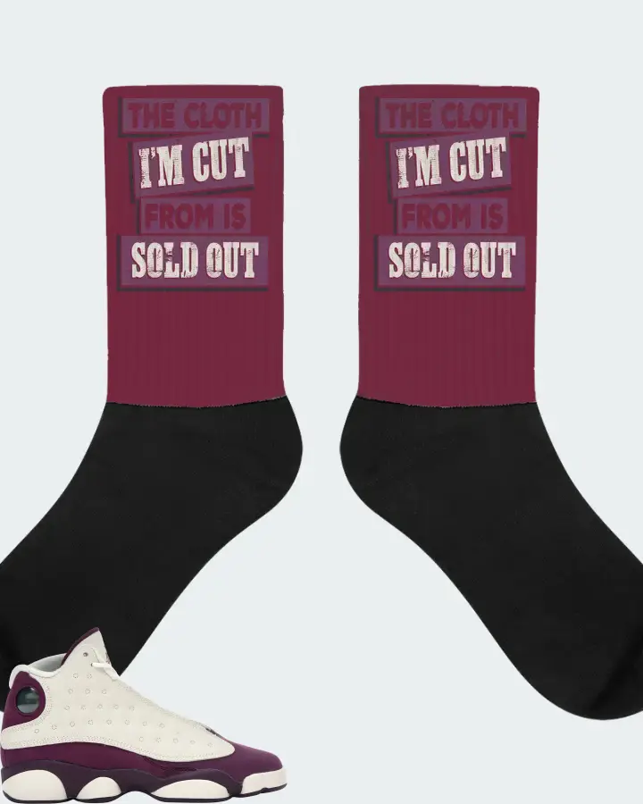 Jordan 13 Retro Sneaker Matching Maroon Socks - The Cloth I'm Cut From Refreshed