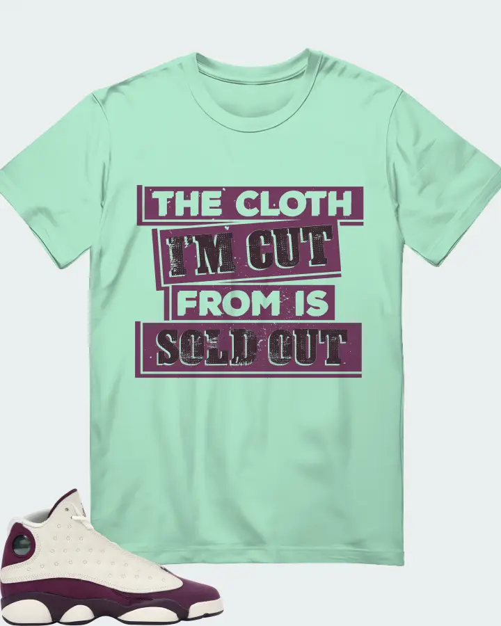 Jordan 13 Retro Sneaker Matching Mint T-Shirt - The Cloth I'm Cut From Refreshed