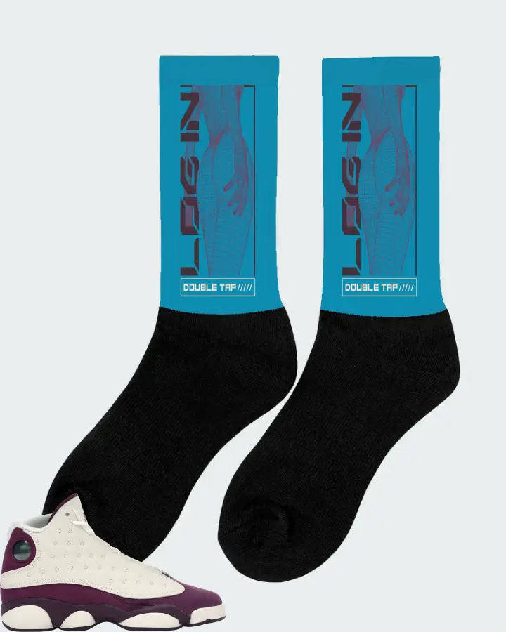 Jordan 13 Retro Sneaker Matching Aqua Socks (LOGIN) - View 3