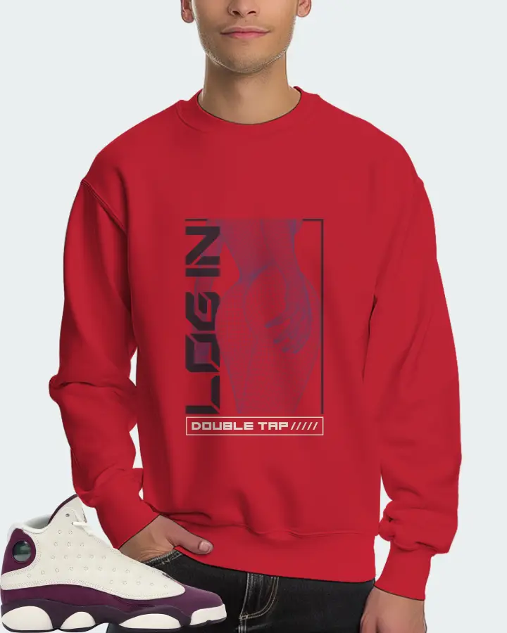 Jordan 13 Retro Sneaker Matching Red Sweatshirt (LOGIN) - View 4