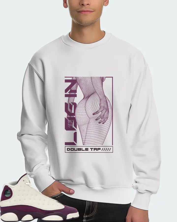 Jordan 13 Retro Sneaker Matching White Sweatshirt (LOGIN) - View 4