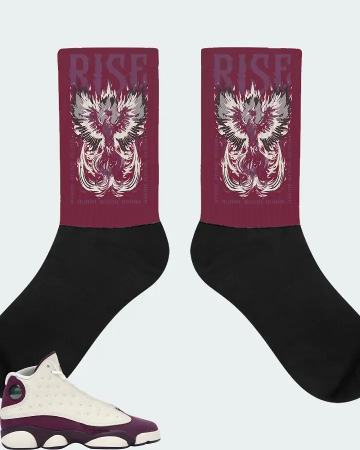 Jordan 13 Retro Sneaker Matching Maroon Socks - RISE