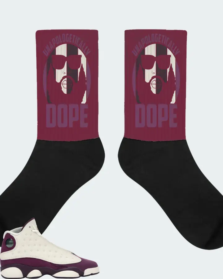 Jordan 13 Retro Sneaker Matching Maroon Socks - UNAPOLOGETICALLY DOPE Man