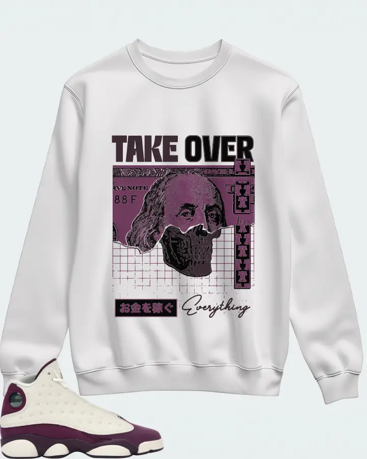 Jordan 13 Retro Sneaker Matching White Sweatshirt - Take Over