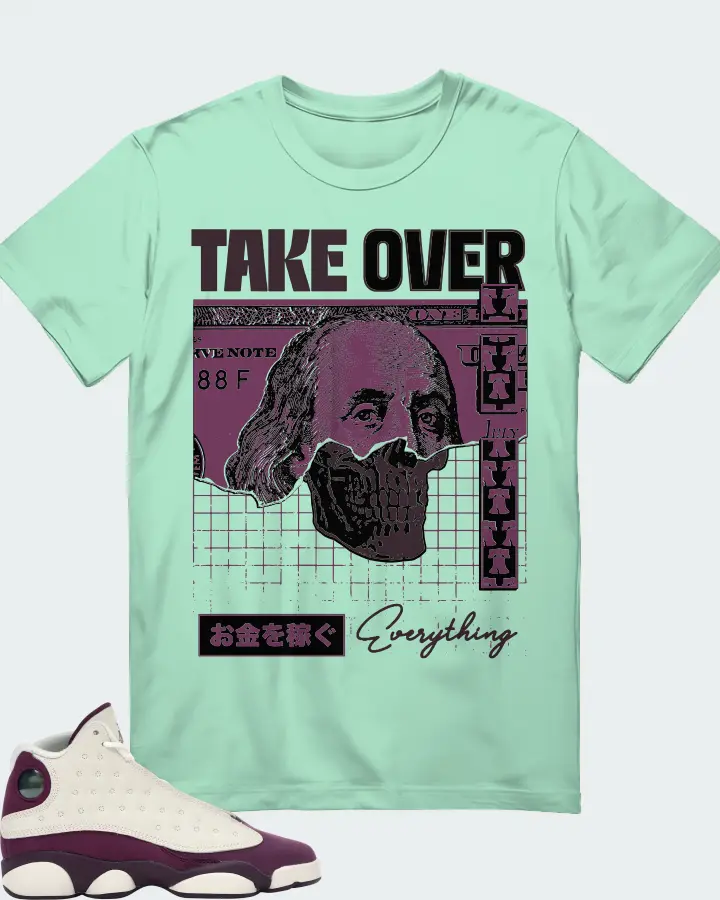 Jordan 13 Retro Sneaker Matching Mint T-Shirt - Take Over