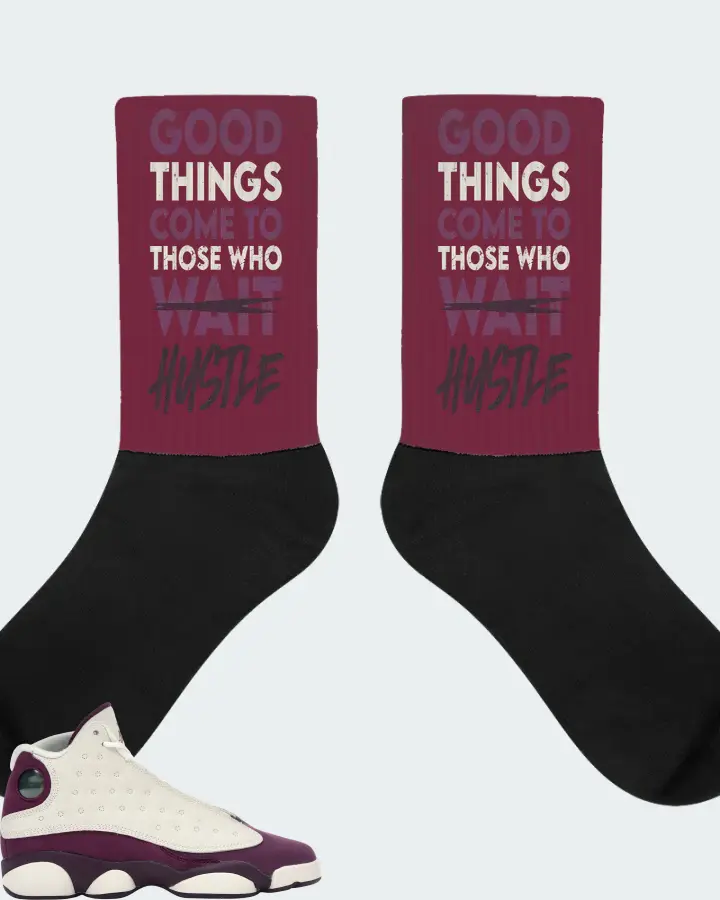 Jordan 13 Retro Sneaker Matching Maroon Socks - Good Things Come