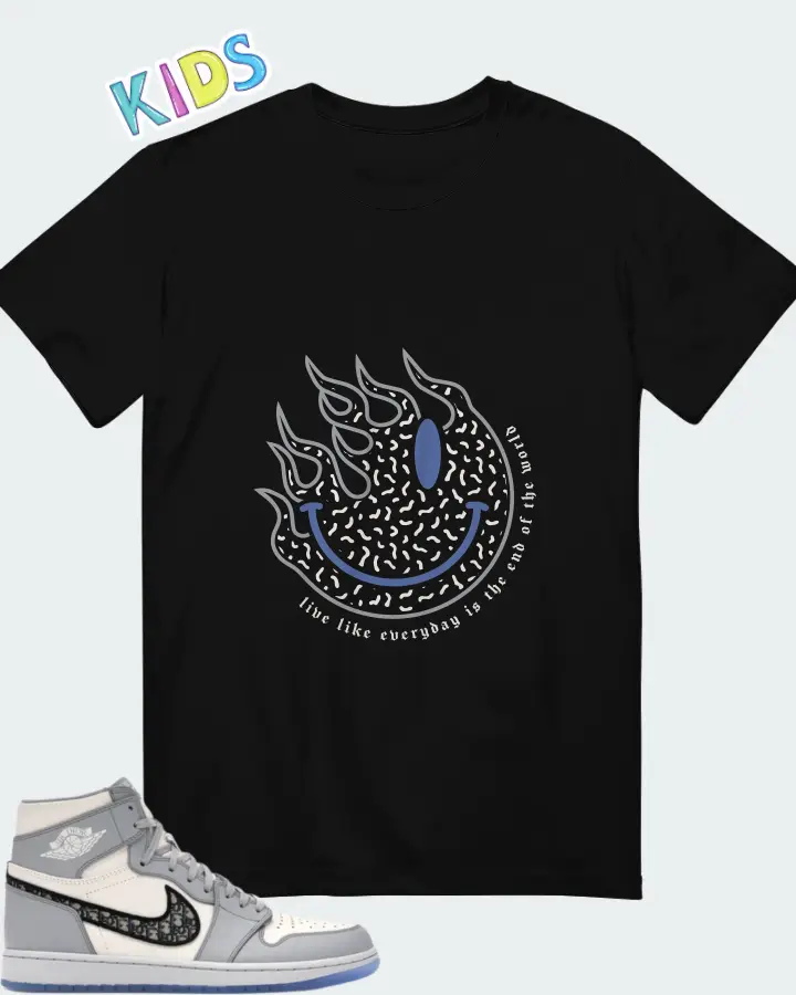 Air Jordan Rising High 2 Wolf Grey Matching Kid's T-Shirt
