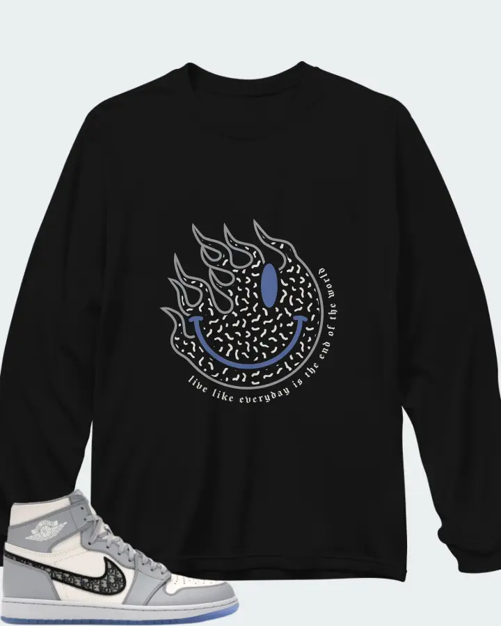 Air Jordan Rising High 2 Wolf Grey Matching Long Sleeve T-Shirt