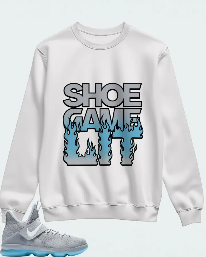 Nike LeBron 14 Sneaker Matching White Sweatshirt - Shoe Game Lit Refreshed