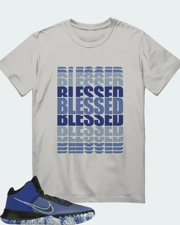 Nike Kyrie Flytrap 4 Sneaker Matching Grey Kid's T-Shirt - BLESSED Many Times