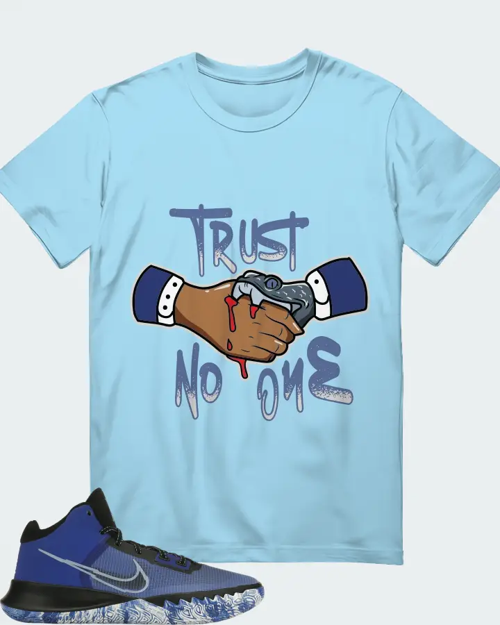 Nike Kyrie Flytrap 4 Sneaker Matching Ocean Blue T-Shirt - Trust No One