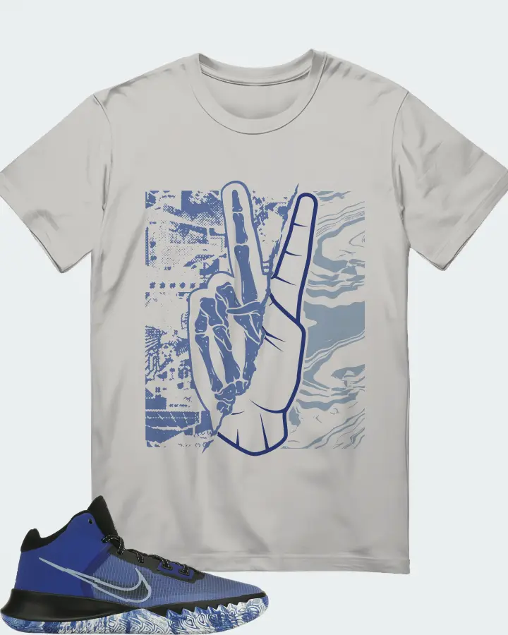 Nike Kyrie Flytrap 4 Sneaker Matching Grey Kid's T-Shirt - Peace of mind