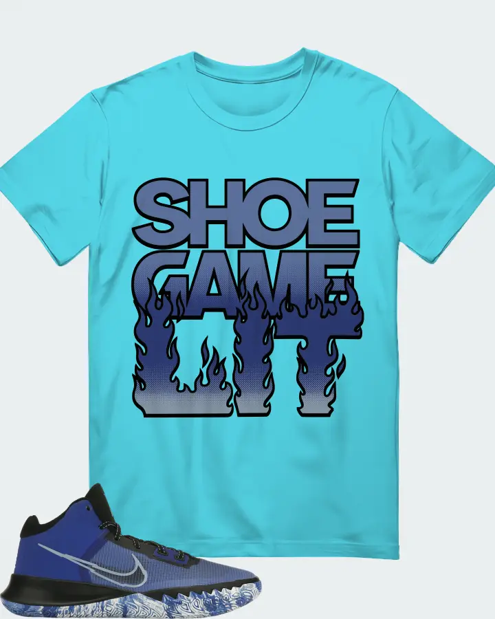 Nike Kyrie Flytrap 4 Sneaker Matching Turquoise T-Shirt - Shoe Game Lit Refreshed