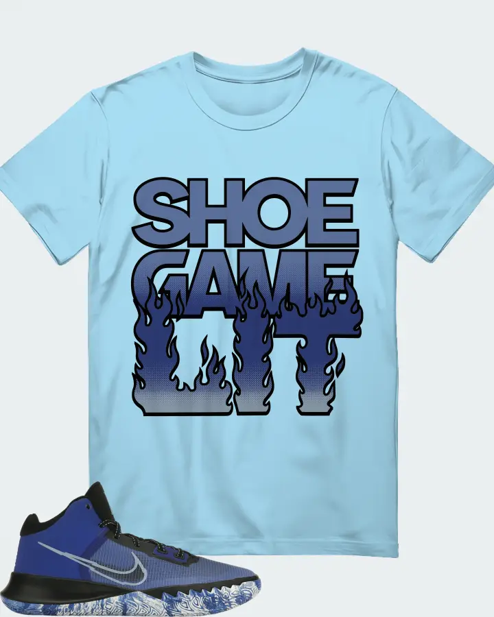 Nike Kyrie Flytrap 4 Sneaker Matching Ocean Blue T-Shirt - Shoe Game Lit Refreshed