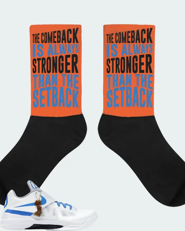 Nike KD 4 Sneaker Matching Orange Socks - The Comeback