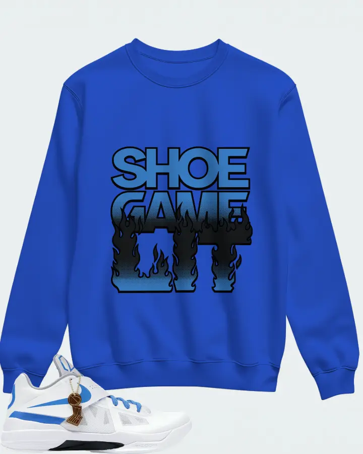 Nike KD 4 Sneaker Matching Royal Blue Sweatshirt - Shoe Game Lit Refreshed