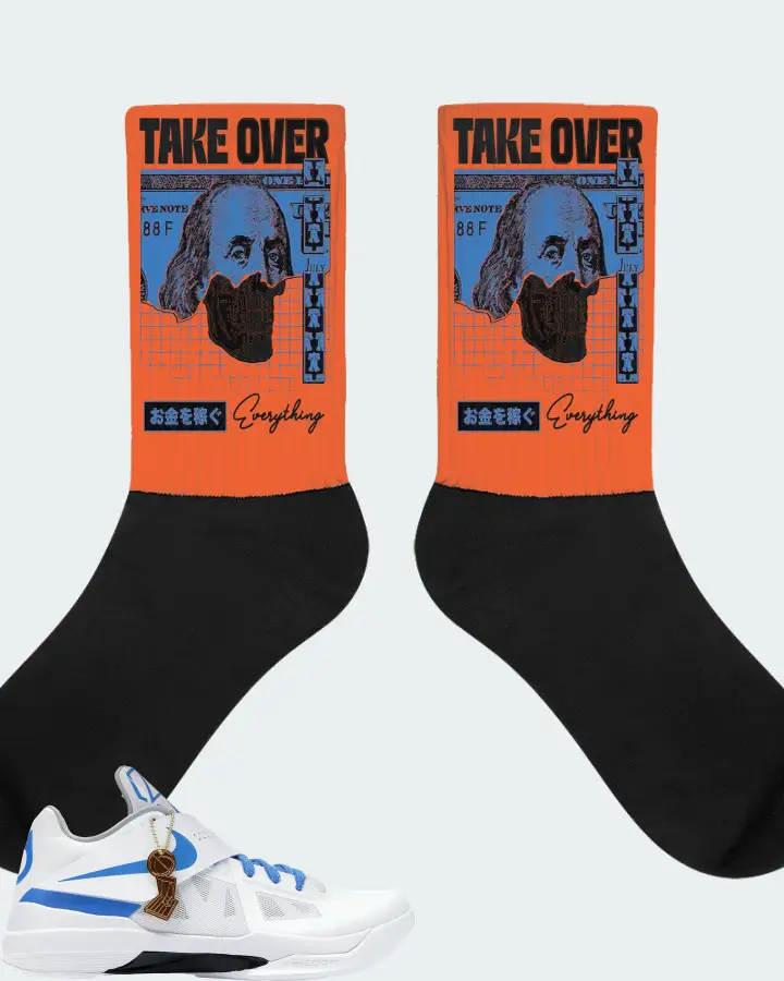 Nike KD 4 Sneaker Matching Orange Socks - Take Over