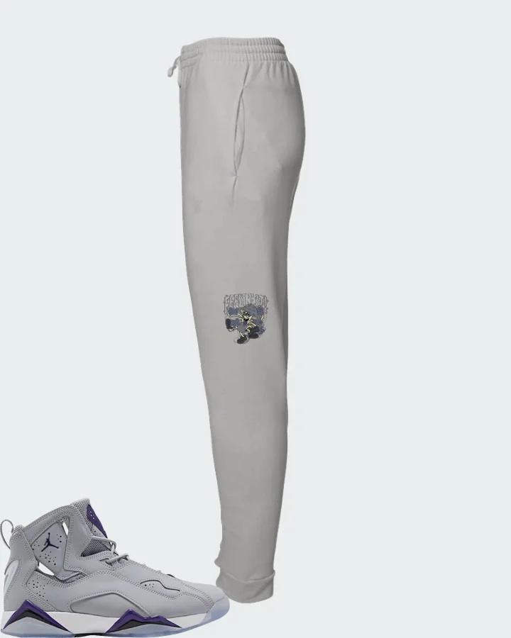 Air Jordan True Flight Wolf Grey Purple Matching Joggers