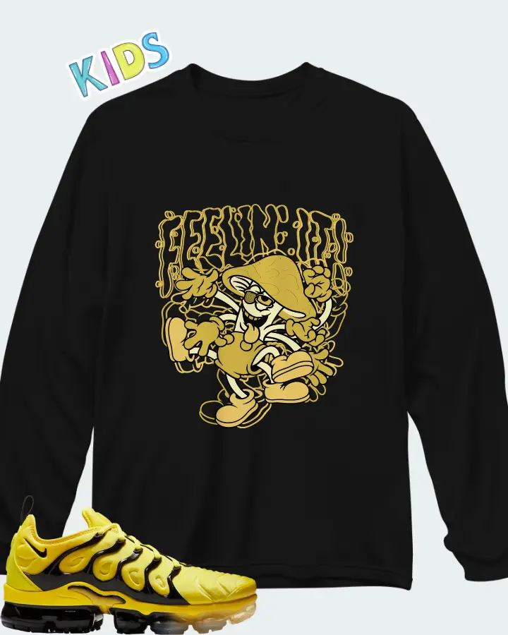 Nike Air VaporMax Plus Opti Yellow Opti Yellow Matching Kid's Long Sleeve T-Shirt