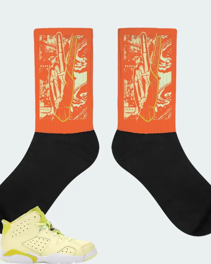 Jordan 6 Retro Sneaker Matching Orange Socks - Peace of mind