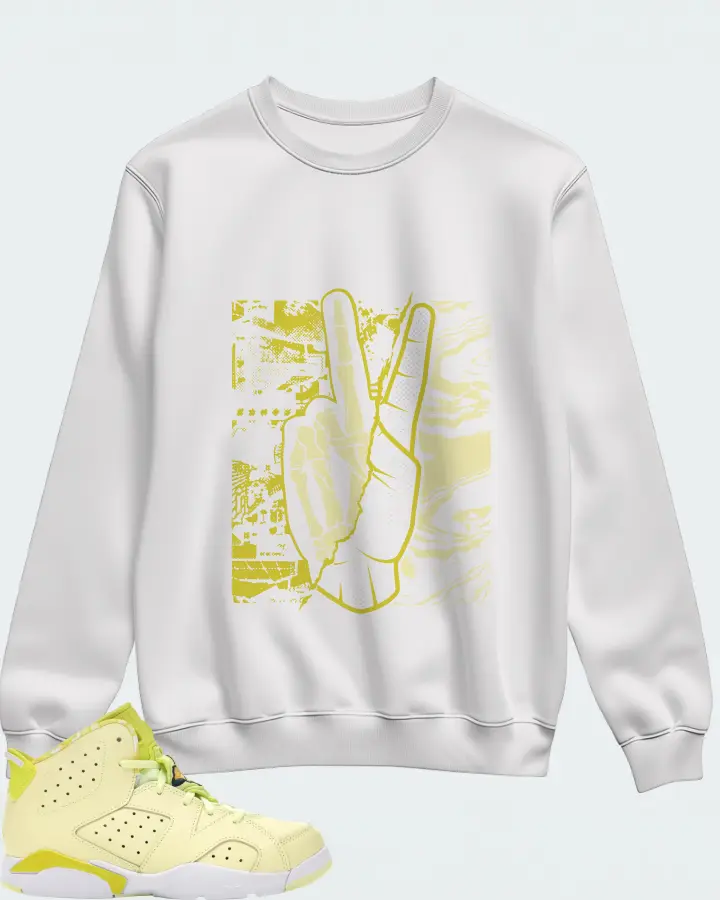 Jordan 6 Retro Sneaker Matching White Sweatshirt - Peace of mind