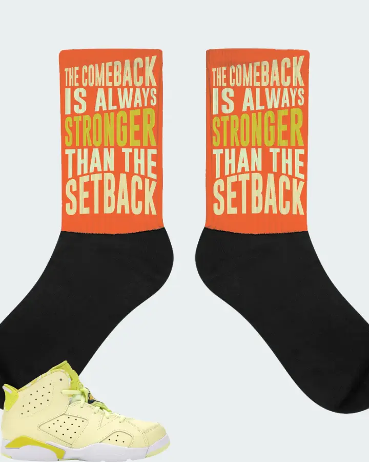 Jordan 6 Retro Sneaker Matching Orange Socks - The Comeback