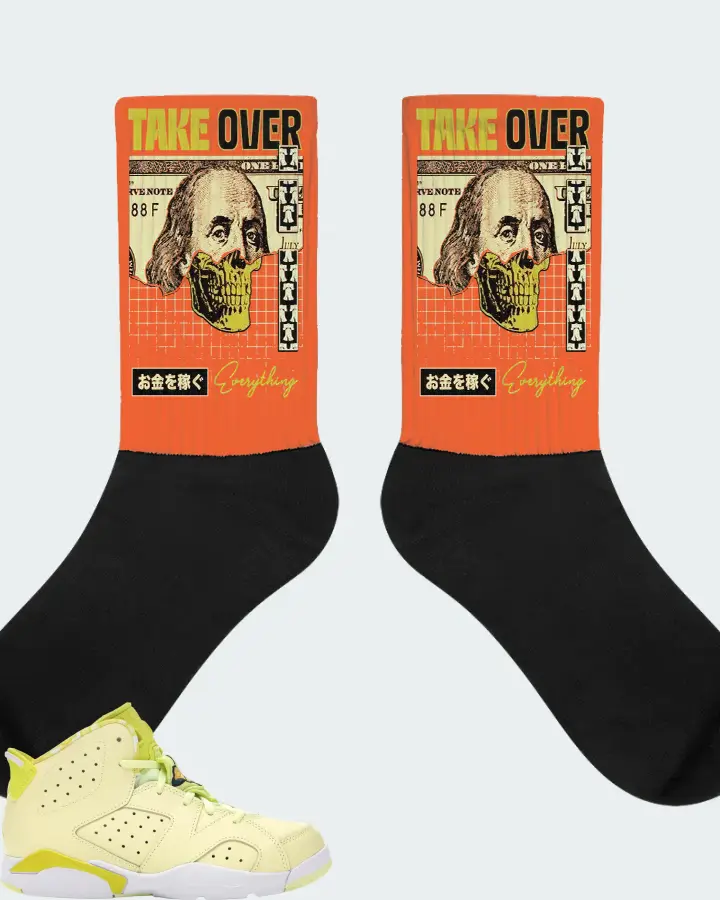 Jordan 6 Retro Sneaker Matching Orange Socks - Take Over