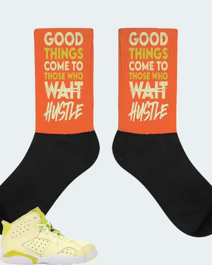 Jordan 6 Retro Sneaker Matching Orange Socks - Good Things Come