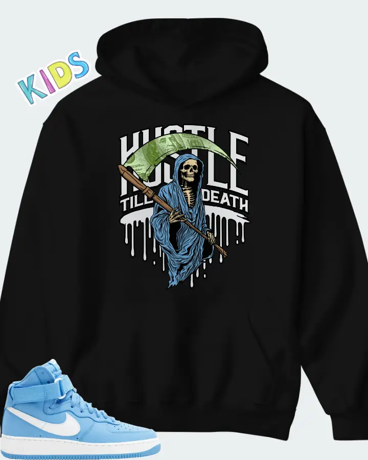 Nike Air Force 1 High OG QS University Blue Matching Kid's Hoodie
