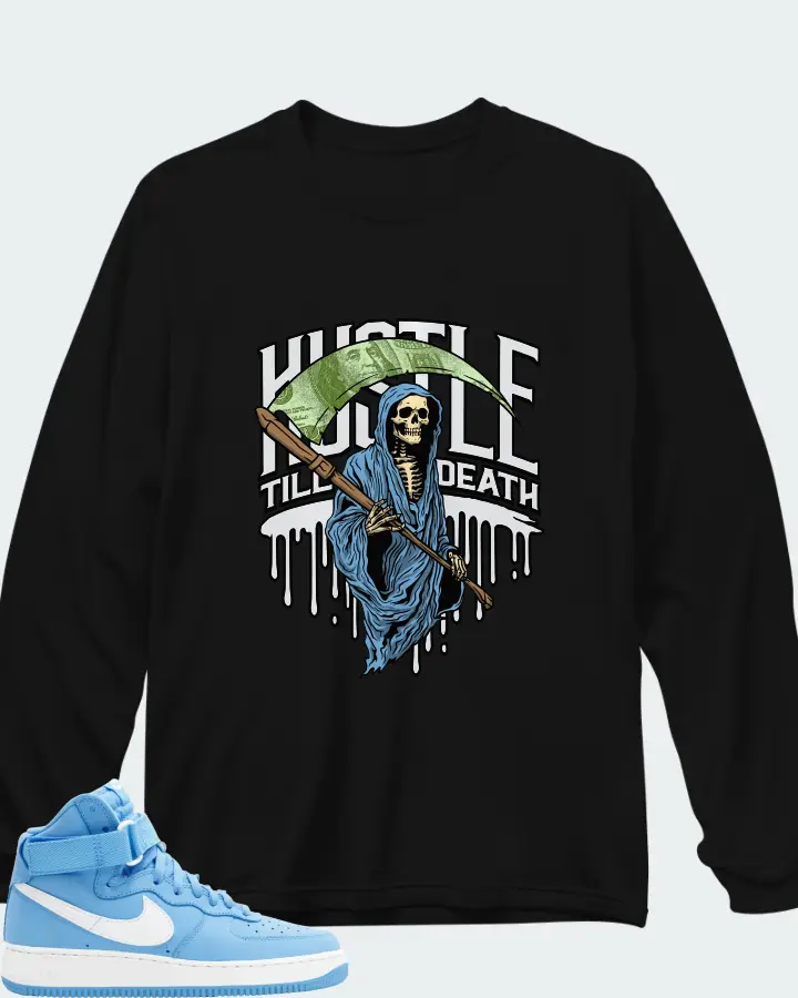 Nike Air Force 1 High OG QS University Blue Matching Long Sleeve T-Shirt