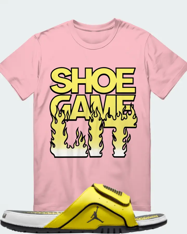 Jordan Hydro Slide 4 Sneaker Matching Pink T-Shirt - Shoe Game Lit Refreshed