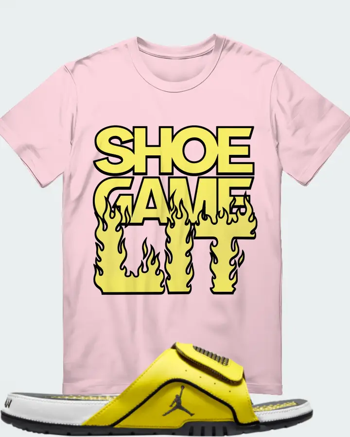 Jordan Hydro Slide 4 Sneaker Matching Soft Pink T-Shirt - Shoe Game Lit Refreshed