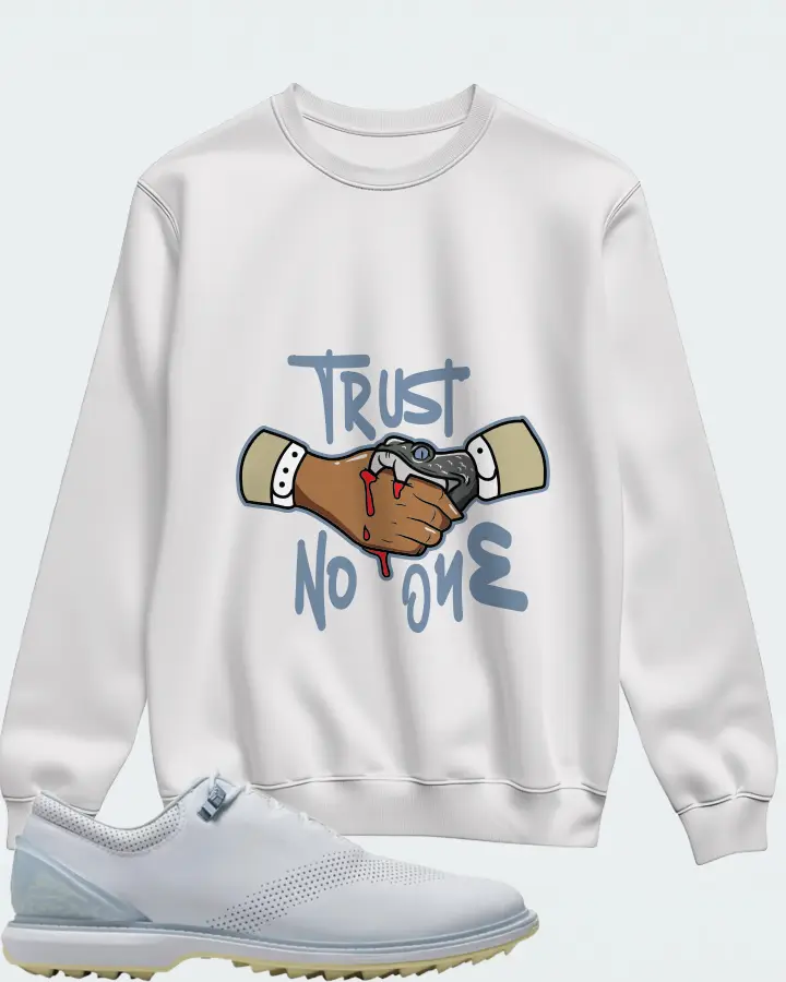 Jordan ADG 4 Golf Sneaker Matching White Sweatshirt - Trust No One