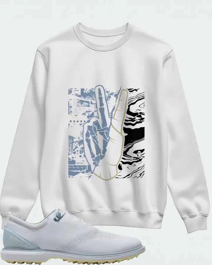 Jordan ADG 4 Golf Sneaker Matching White Sweatshirt - Peace of mind