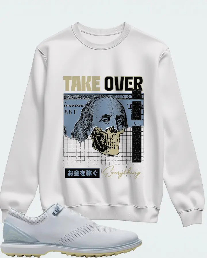 Jordan ADG 4 Golf Sneaker Matching White Sweatshirt - Take Over