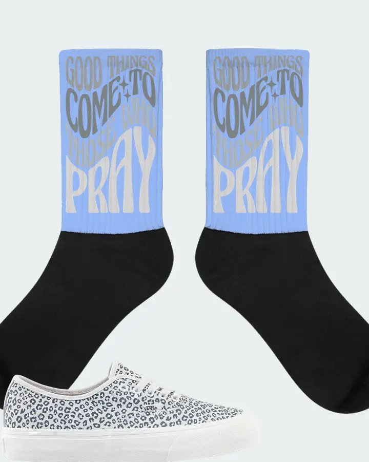Vans Authentic VR3 LX  Sneaker Matching Carolina Blue Socks - Good Things Come To Those Who Pray