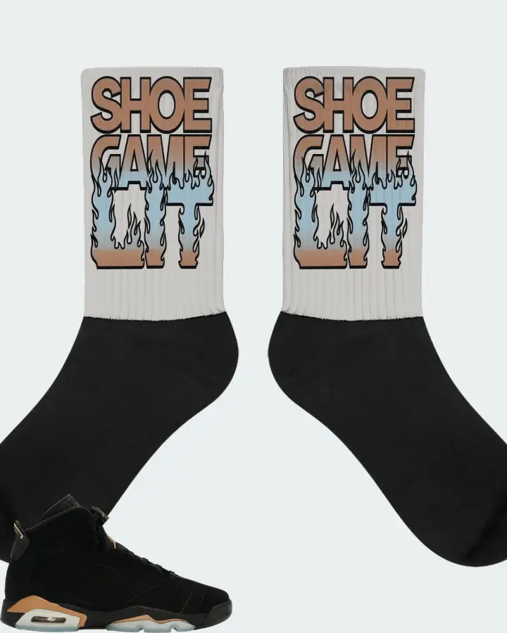 Jordan 6 Retro Sneaker Matching Grey Socks - Shoe Game Lit Refreshed