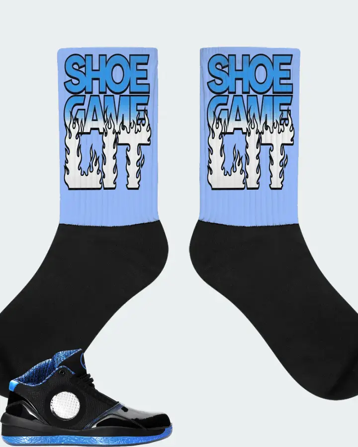 Jordan 2010 Sneaker Matching Carolina Blue Socks - Shoe Game Lit Refreshed